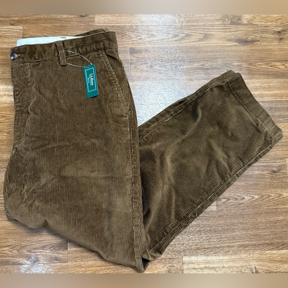 NWT L.L Bean Classic fit preppy casual Brown corduroy pants 38x29 - Picture 9 of 9